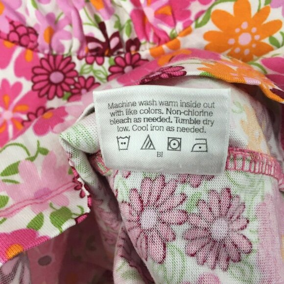 Hanna Andersson Size 100 4T Tank Top Pink Orange Green Floral - Picture 6 of 7